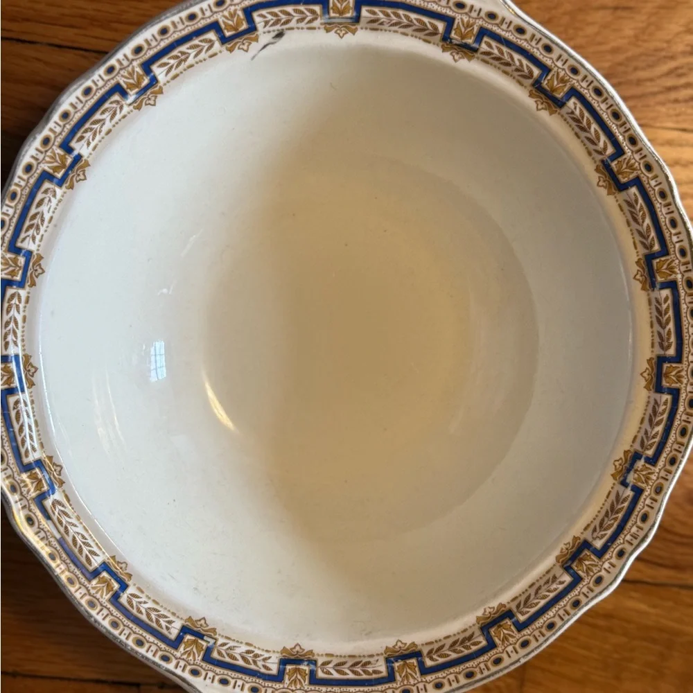 Elegant vintage Blue and Gold Patterned Bowl made in England